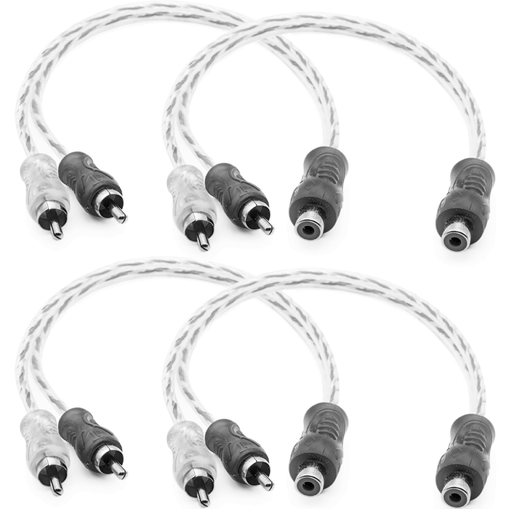 4 Cabo Y RCA Blindado 1 Femea 2 Macho Injetado Preto 4mm