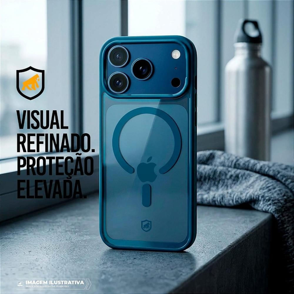 Foto 5 de Capa case capinha para iPhone 18 Pro Max - Magsafe Wave Transparente - Azul - Gshield