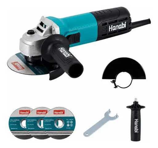 HANABI Esmerilhadeira Lixadeira Angular 880w 115mm + Acessórios