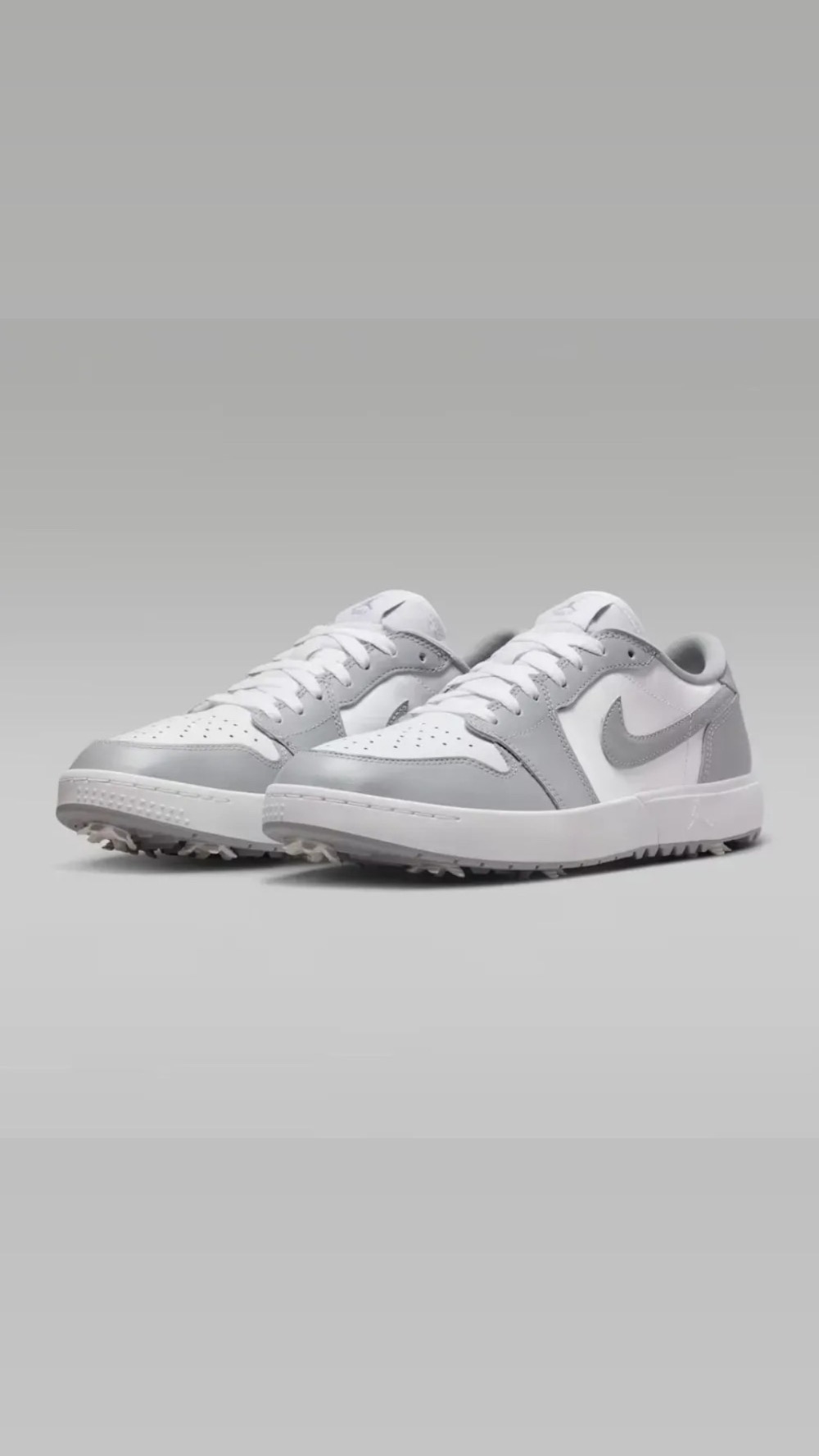 Air Jordan 1 Low Golf Spiked Wolf Grey White — 38 / 39 / 40 / 41 / 42 / 43, Novo