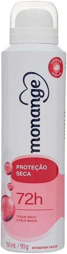 Monange Desodorante Aerossol Antitranspirante Feminino Proteção Seca 150Ml