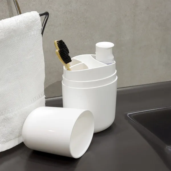 PORTA ESCOVA BULKY COM TAMPA BRANCO - BRINOX