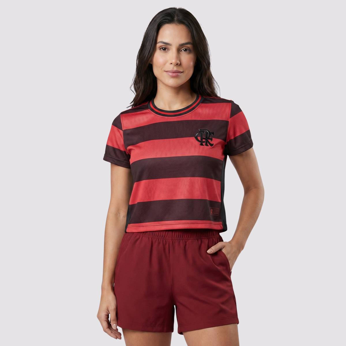 Cropped Flamengo Logo Feminino Listrado