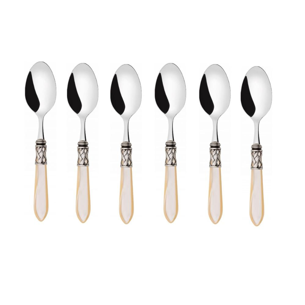 Jogo com 6 Colheres de Café Chá Inox Pérola Aladim Bugatti