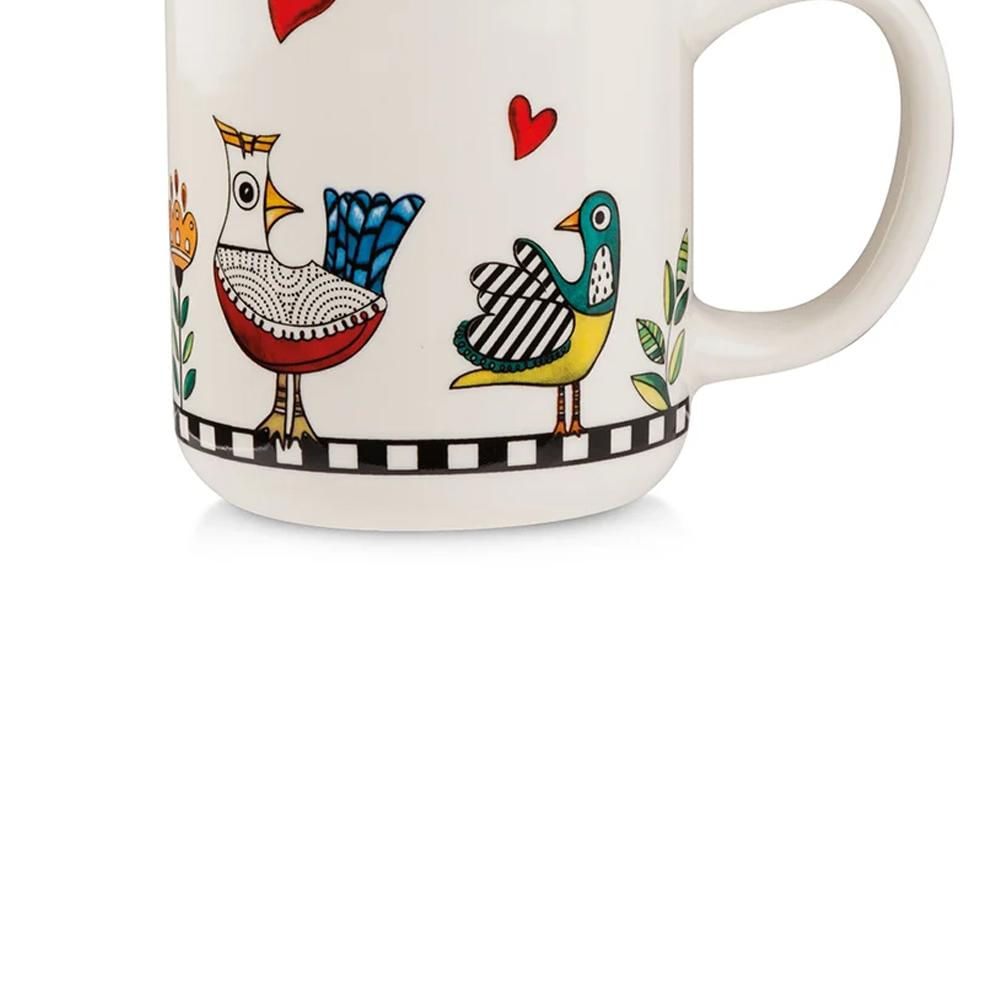 Foto 3 de Caneca em New Bone China Egan Cocorico 380ml verde