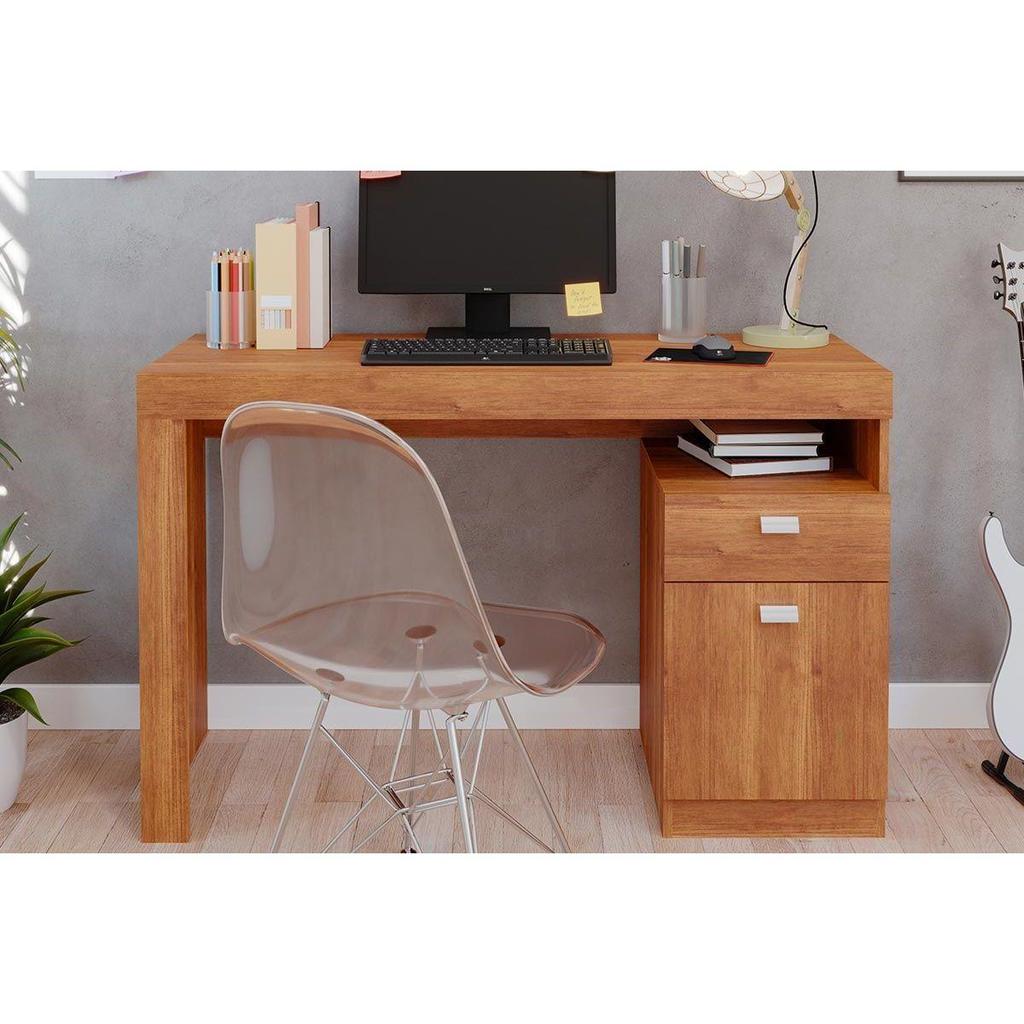 Mesa de Computador Solteiro Melissa c/ 1 Porta e 1 Gaveta Cinamomo - Permóbili