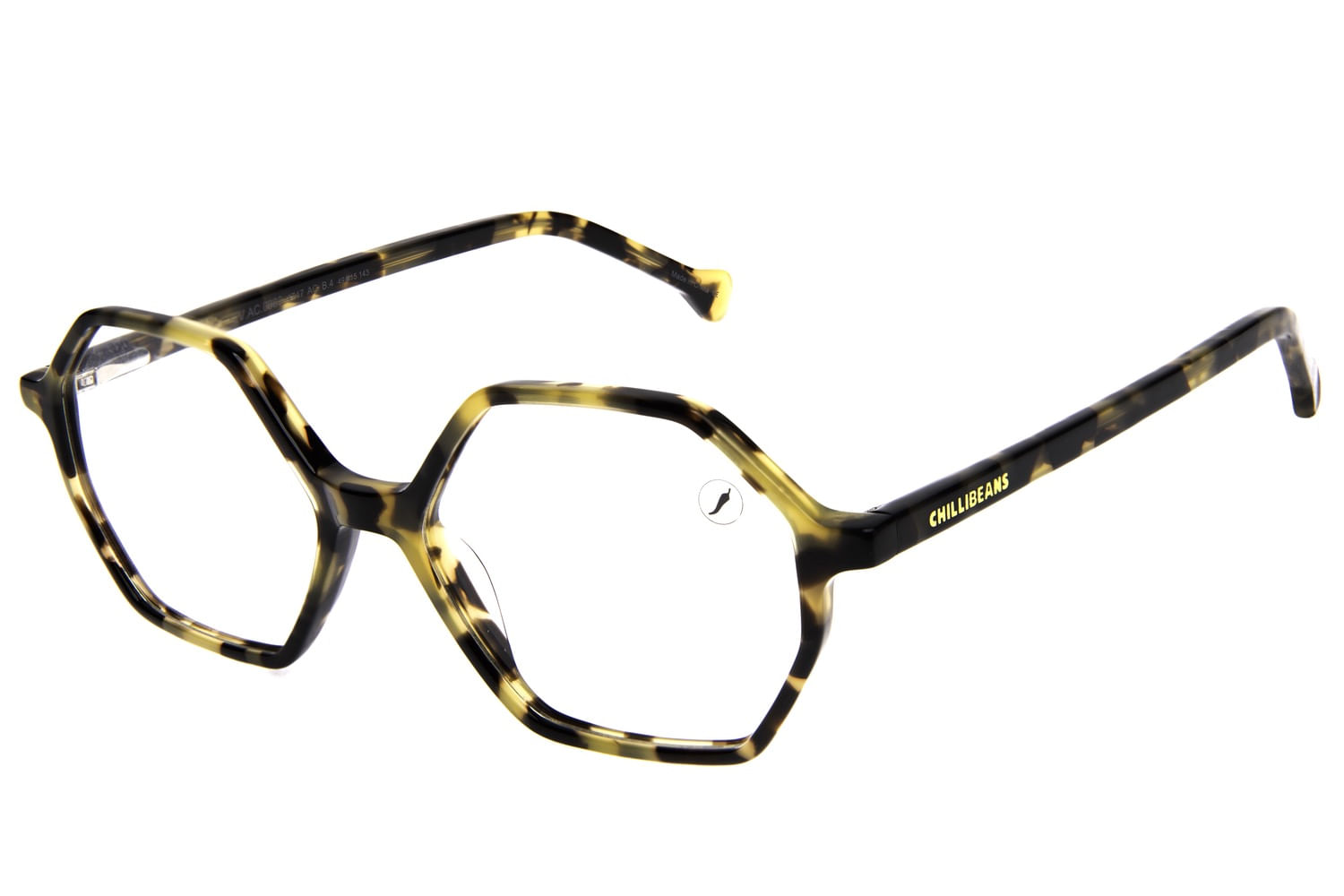 Armação Para Óculos De Grau Feminino Ótica Chilli Beans Hexagonal Marrom Escuro LV.AC.0883.4747 M