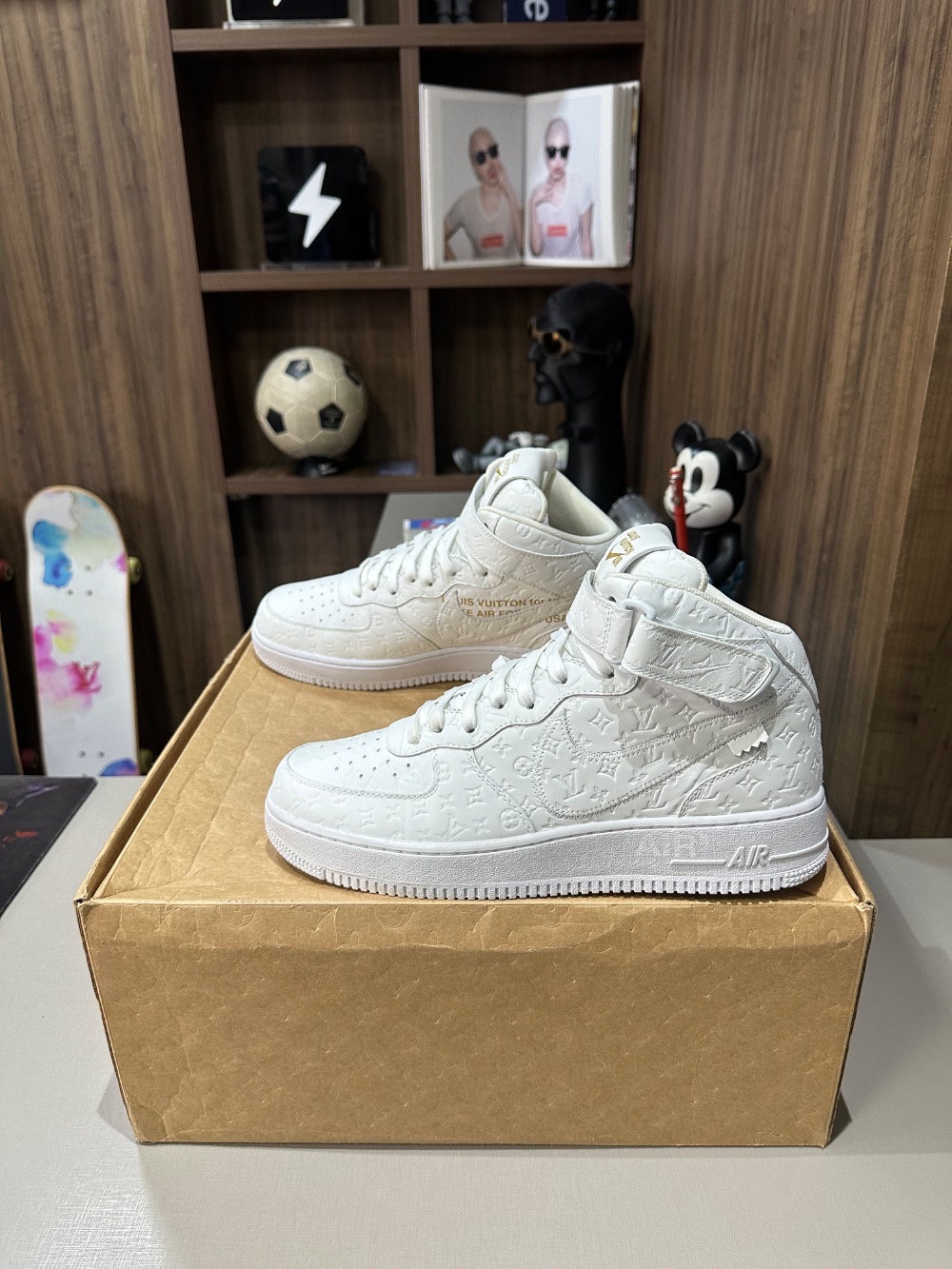 Louis Vuitton x Nike Air Force 1 Mid By Virgil Abloh White — 42, Usado