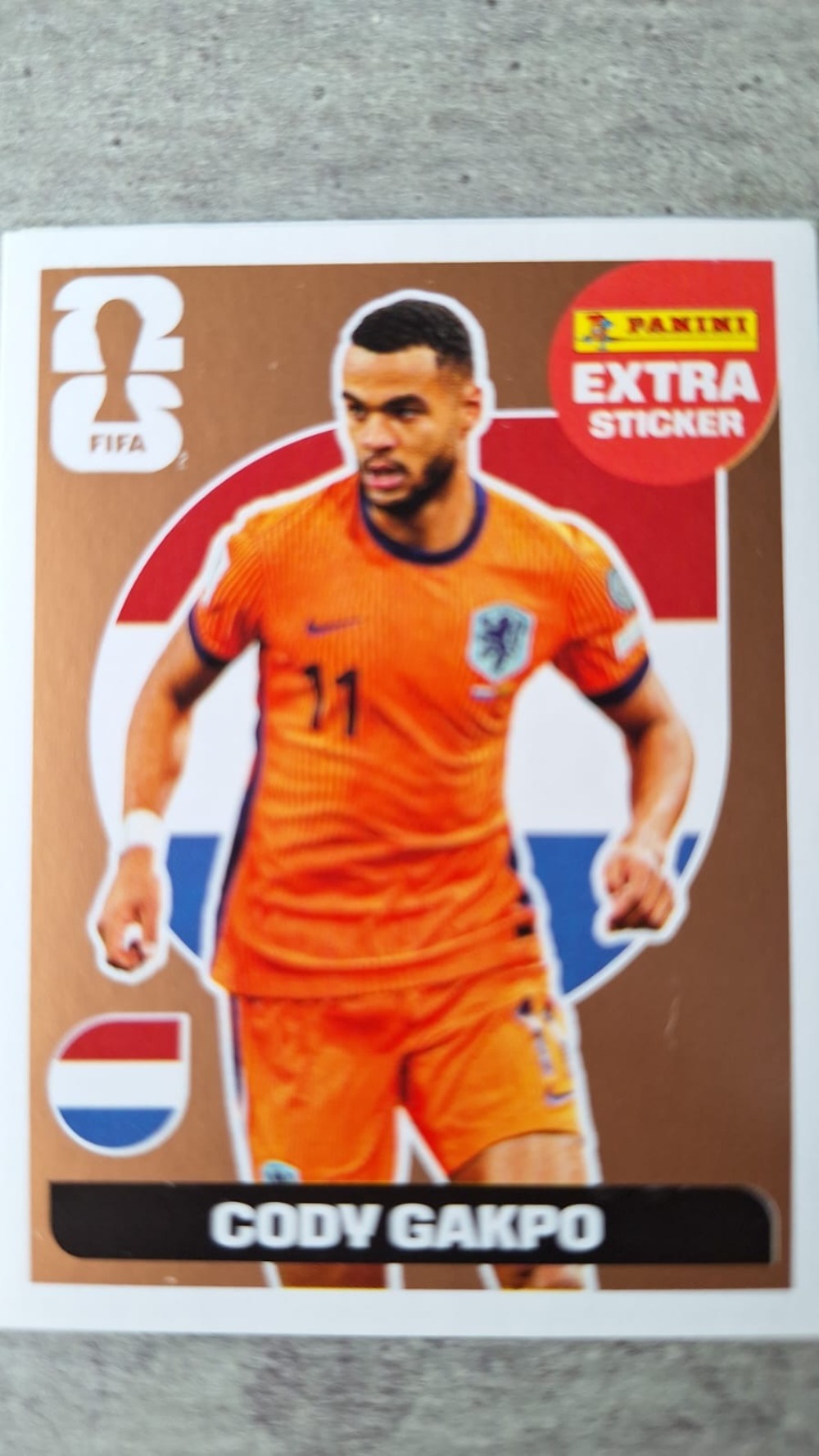 Figurinha Panini Cody Gakpo Bronze Extra FIFA World Cup 2026 — Near Mint, Novo