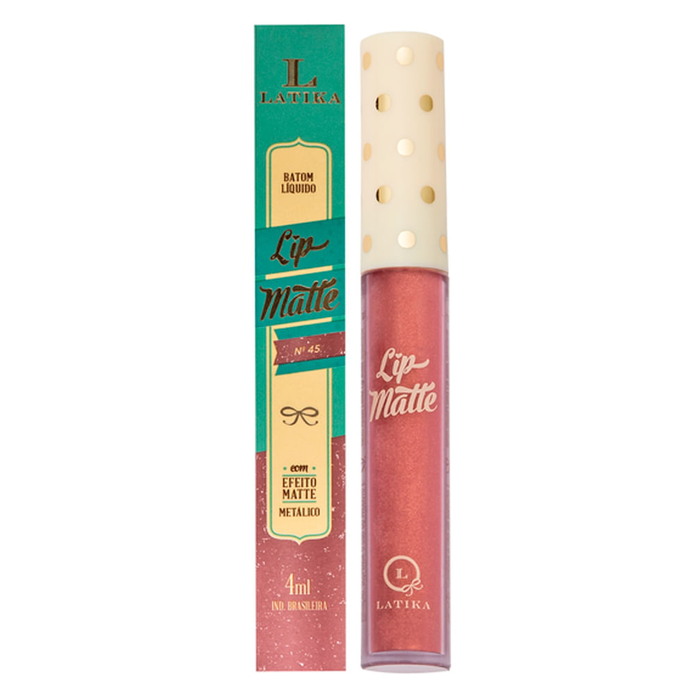 Foto 4 de Batom Líquido Latika Lip Matte 4ml — Nº 45 Nude Metálico