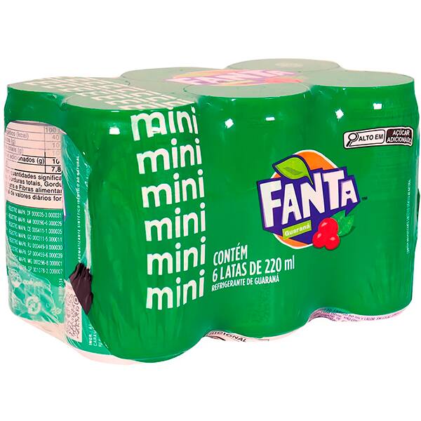 Refrigerante Fanta Guaraná, 220ml, Pack com 6 unidades, Coca-Cola FD 6 UN