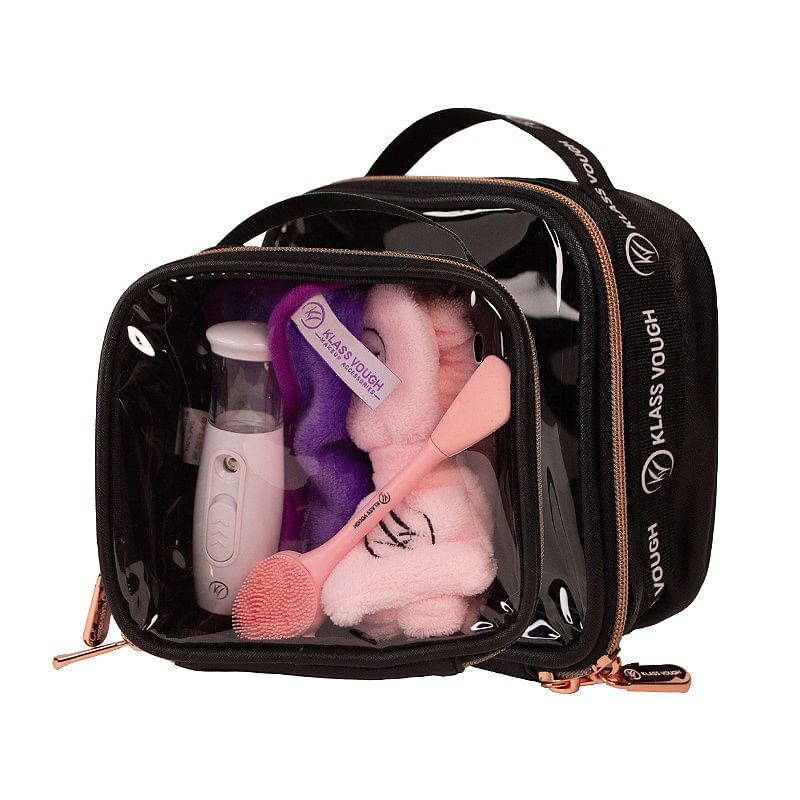 Necessaire Feminina em Vinil Transparente Klass Vough – Preta