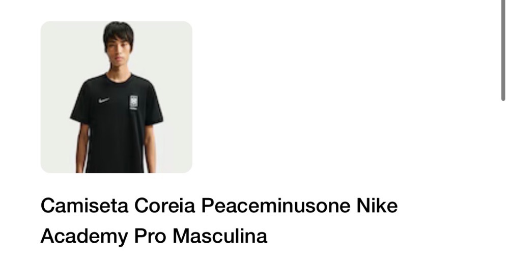 PEACEMINUSONE x South Korea x Nike Camiseta KFA Academy Pro Football Black — M, Novo