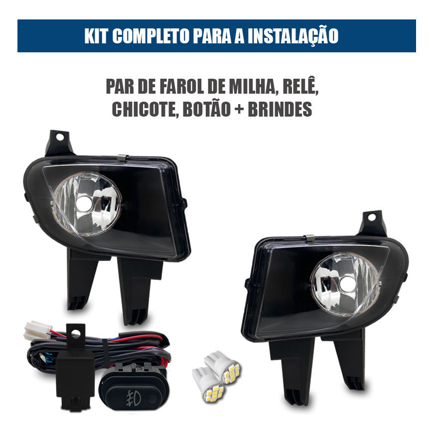 Foto 2 de Kit Farol De Milha Celta Prisma 2007 2008 2009 2010 2011 Transparente
