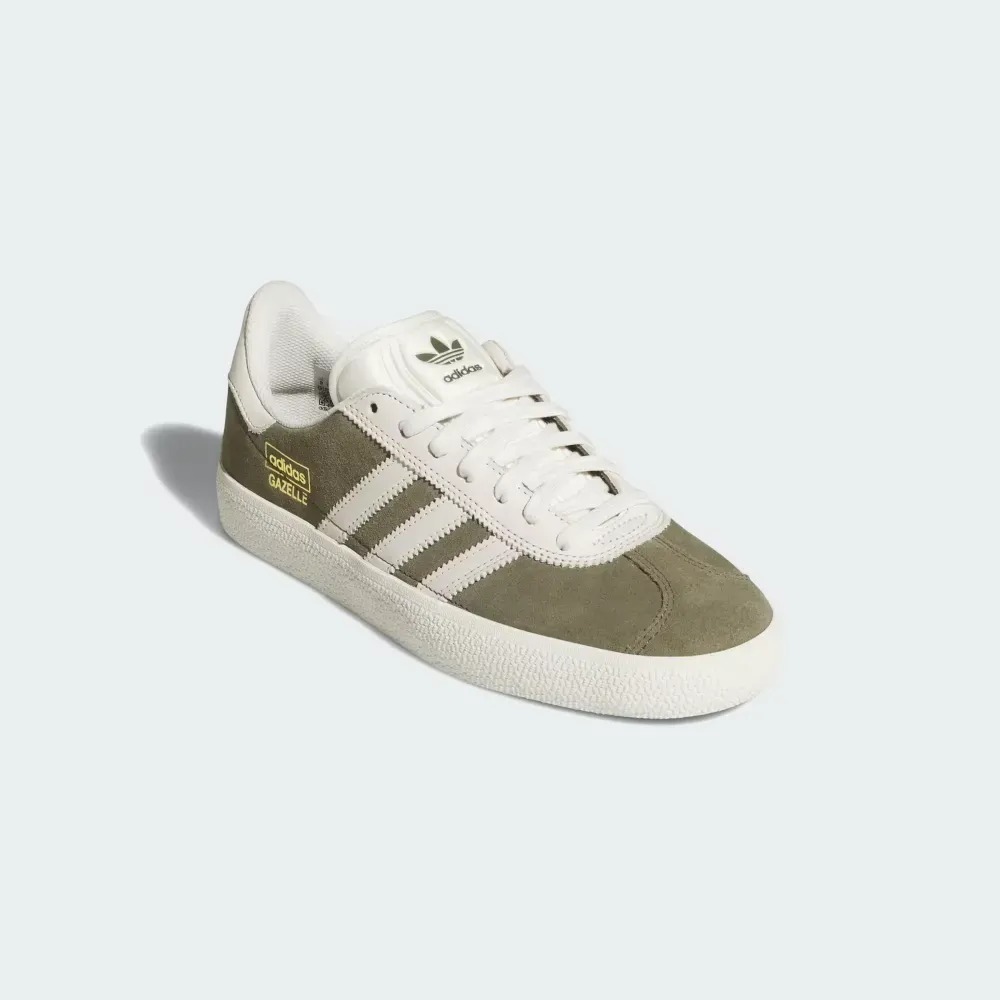 adidas Gazelle ADV Olive Strata Chalk White Gold Metallic — 34 / 35 / 36 / 37 / 38 / 39 / 40 / 41 / 42 / 43, Novo