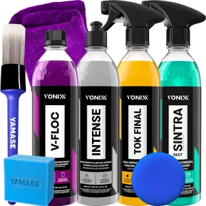 Kit de Limpeza Automotiva com Shampoo, Cera de Carnaúba e Acessórios Yamase