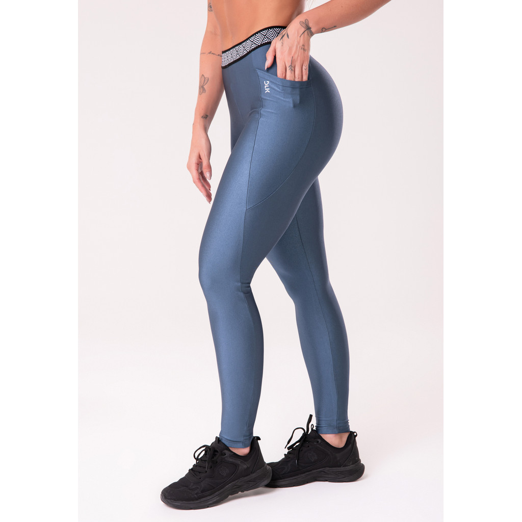 CALÇA LEGGING HAPPINESS COM ELÁSTICO ÉTNICO E BOLSO DLK
