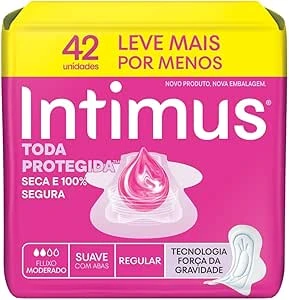 Absorvente Intimus Tripla Proteção Dia Suave Com Abas, Fluxo Moderado, 42 Unid