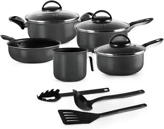 Conjunto De Panelas 08 Peças Preto Antiaderente Elegan