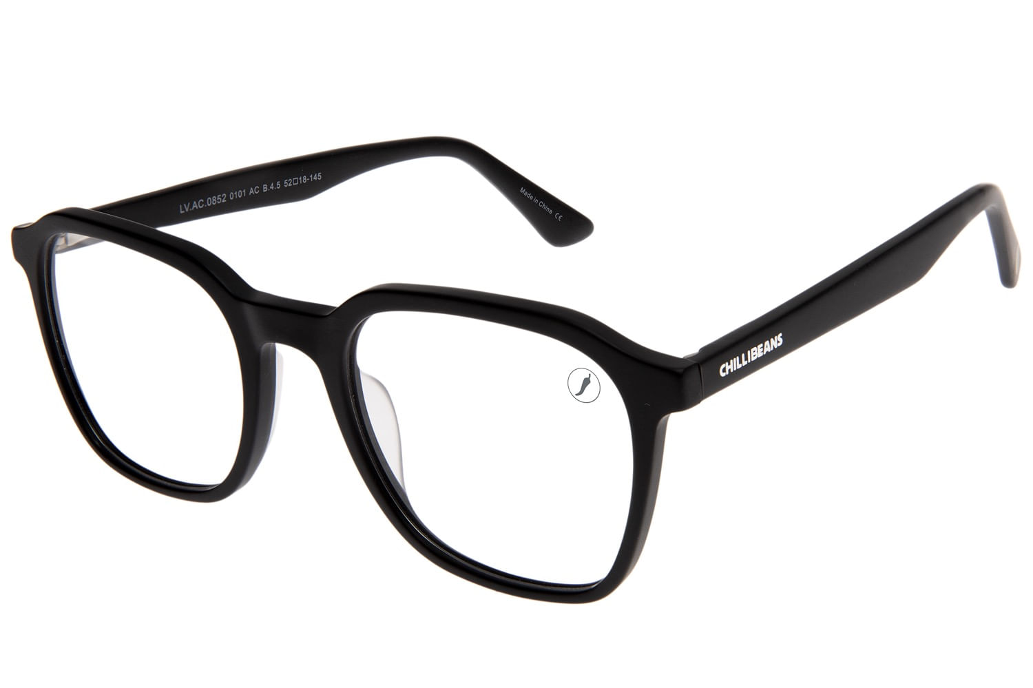Armação Para Óculos de Grau Feminino Ótica Chilli Beans Quadrado AC Preto LV.AC.0852.0101 M