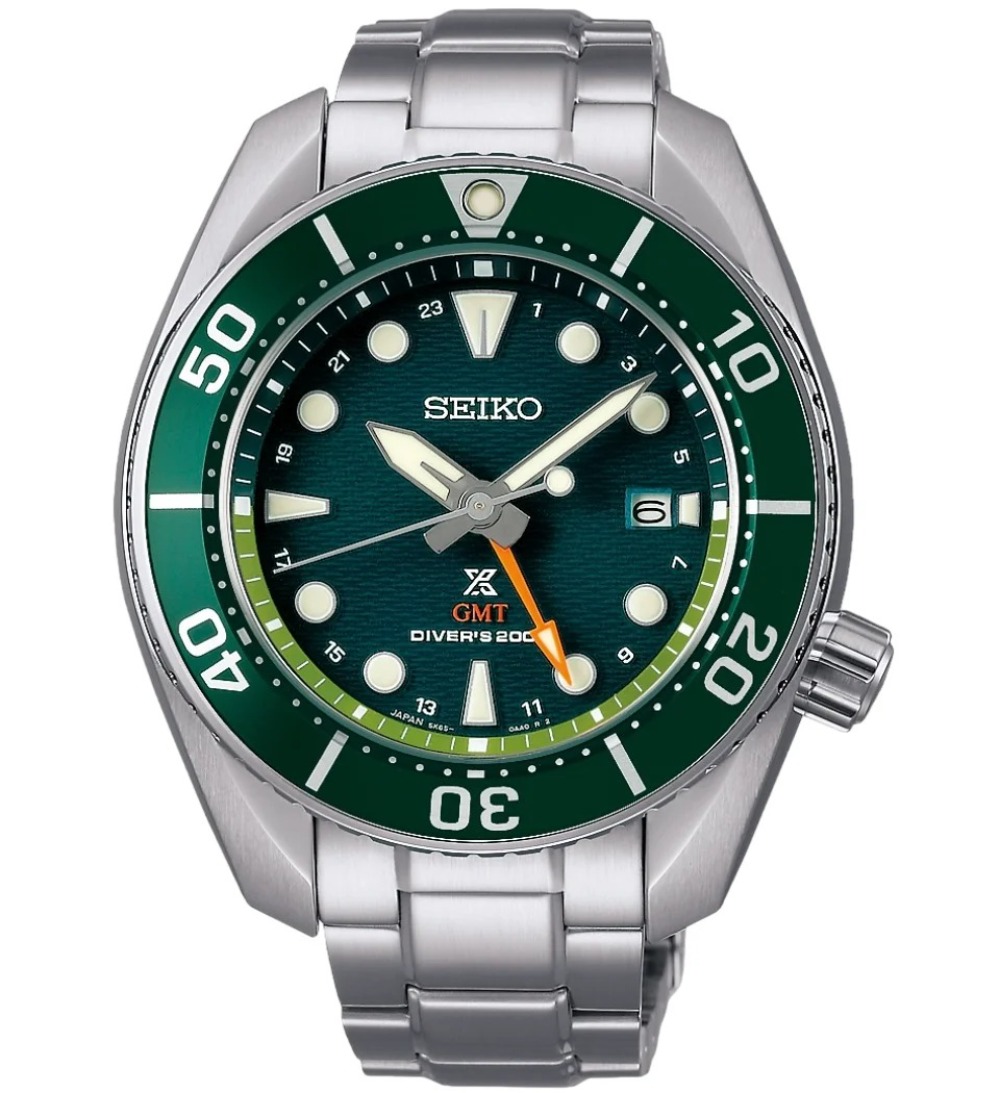 Relógio Seiko Prospex Sumo Solar GMT Green 45mm — Único, Novo