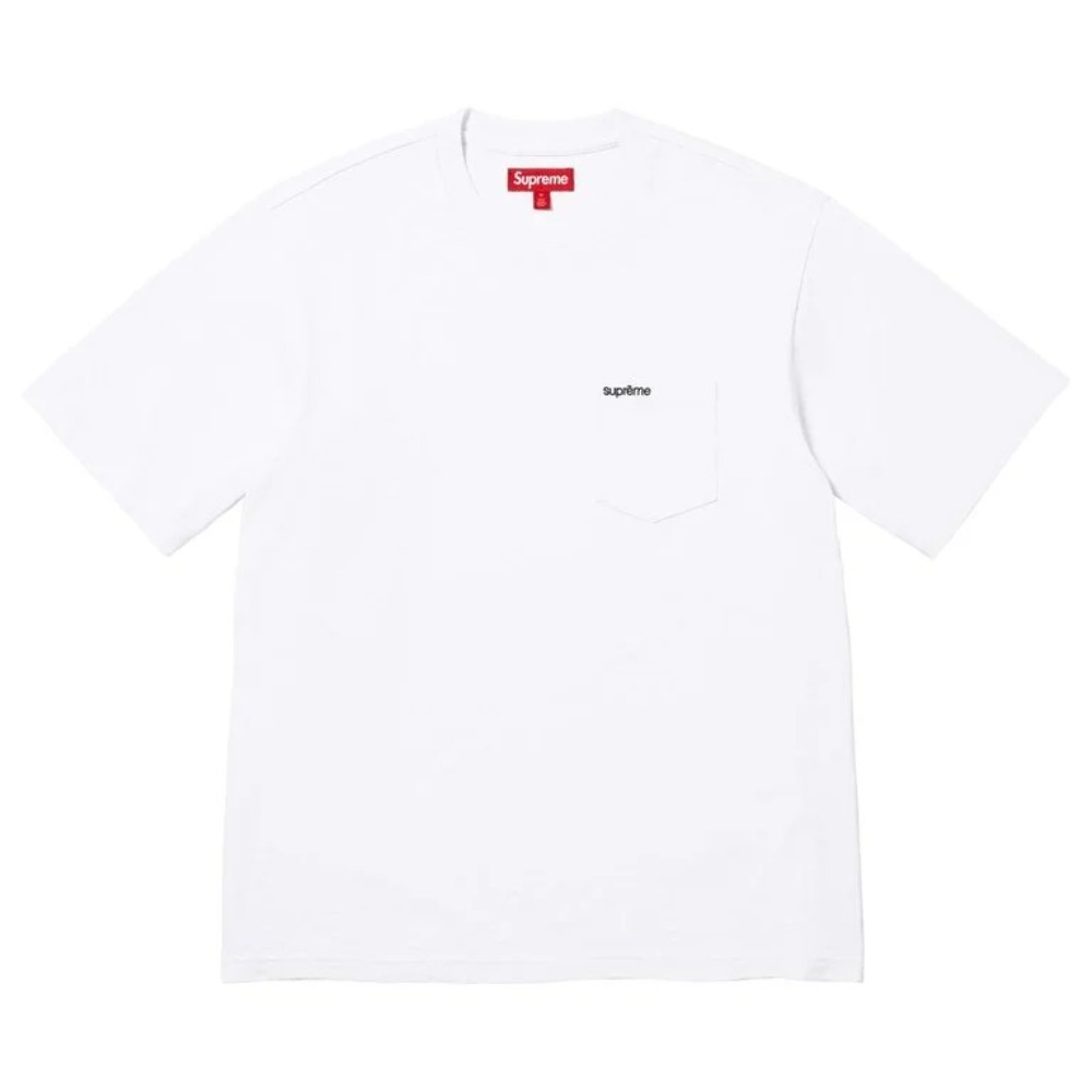 Camiseta Supreme S/S Pocket Tee White SS26-W5 — XG, Novo