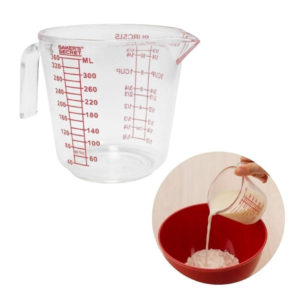 Jarra Medidora Graduada Cozinha Bolo 360ml Transparente Luxo