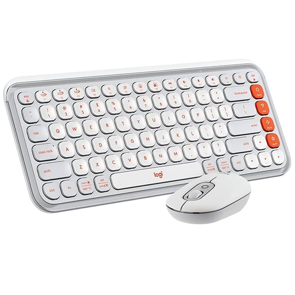 Combo Teclado e Mouse sem fio Logitech POP Icon Branco, Teclas e Botões Personalizáveis, Clique Silencioso, Easy-Switch para até 3 dispositivos e Conexão Bluetooth - 920-013056 CX
