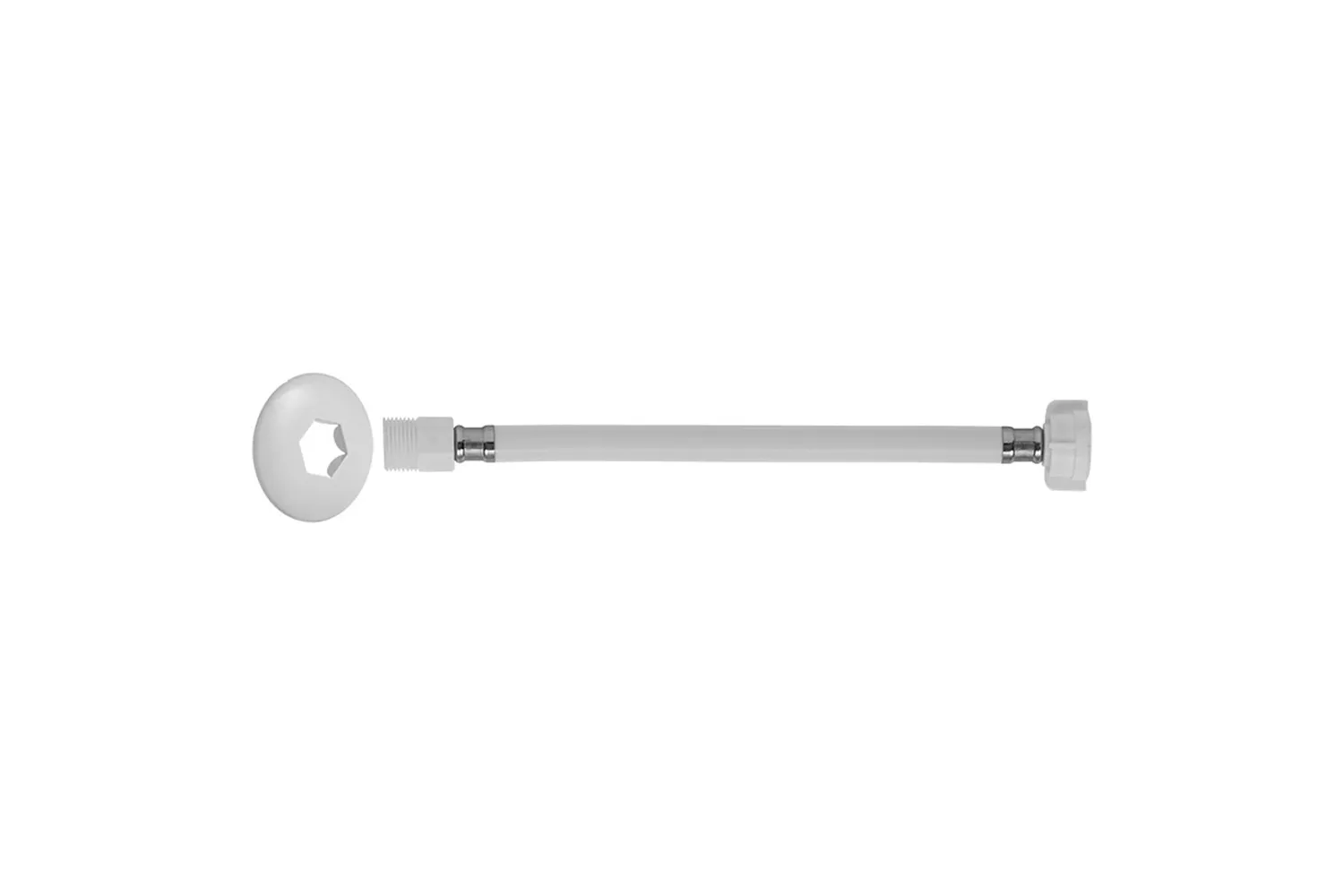 ENGATE FLEXIVEL DE PVC BRANCO P/AGUA MXF 1/2 60CM BLUKIT