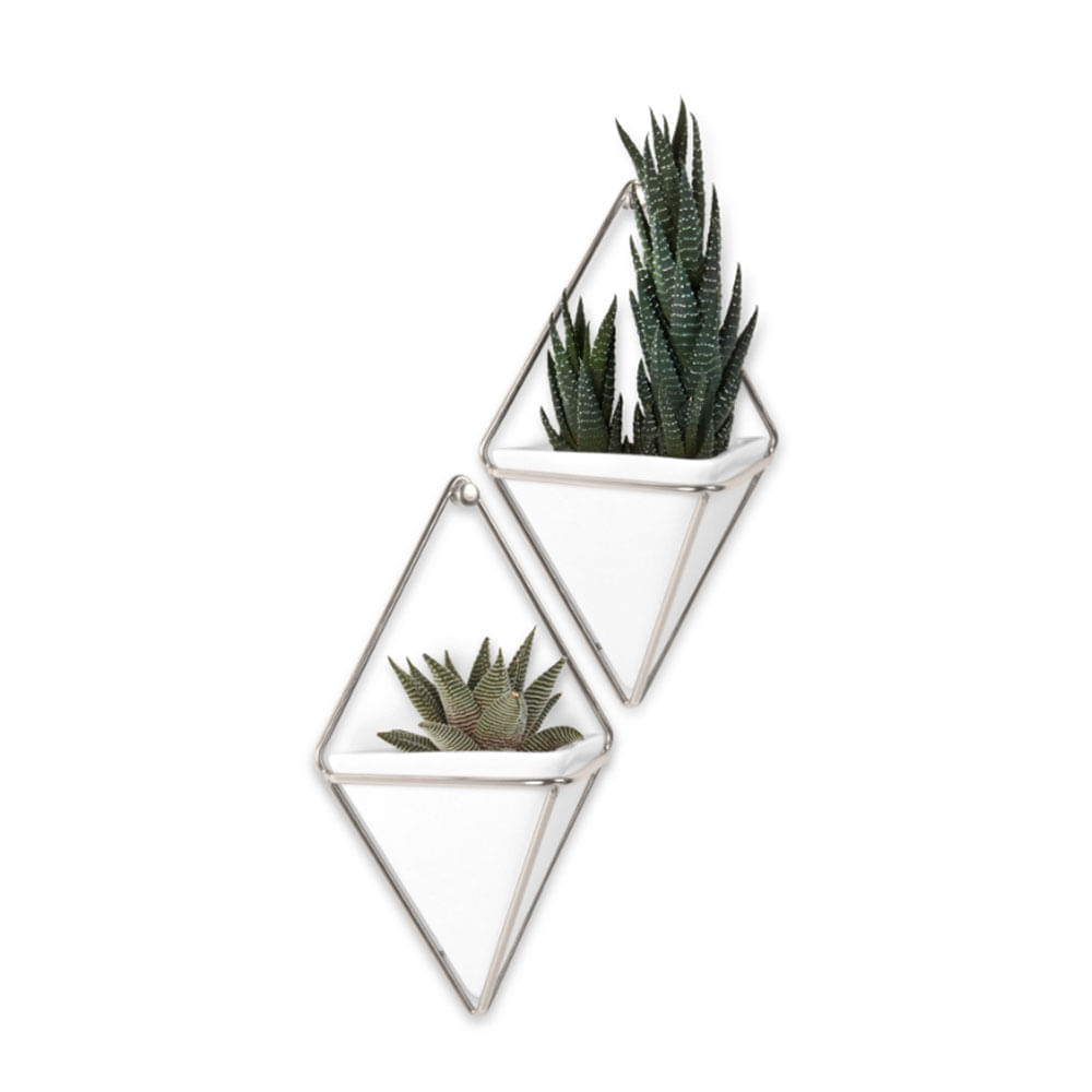 Vaso Trigg de Parede Conjunto com 2 Peças Branco Umbra