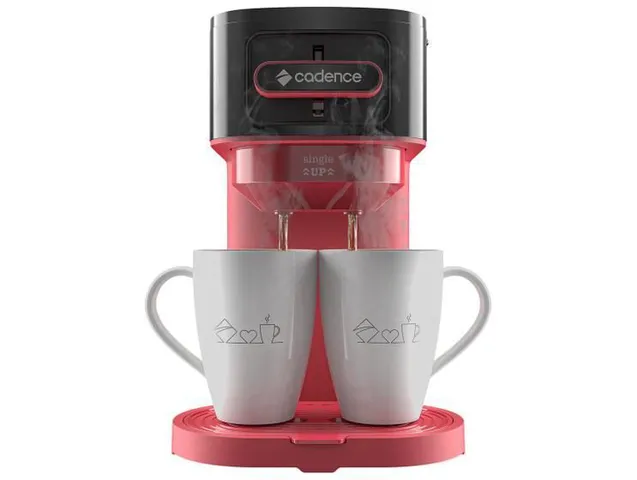 Cafeteira Cadence Single Up 2 Cafés Preta Vermelha - 220V