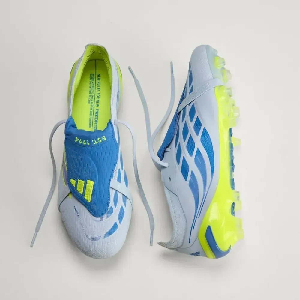 adidas Chuteira Predator Elite Língua Dobrável Crystal Sky Ray Blue — 38 / 39 / 39.5 / 40 / 40.5 / 41 / 42 / 42.5 / 43 / 43.5 / 44, Novo