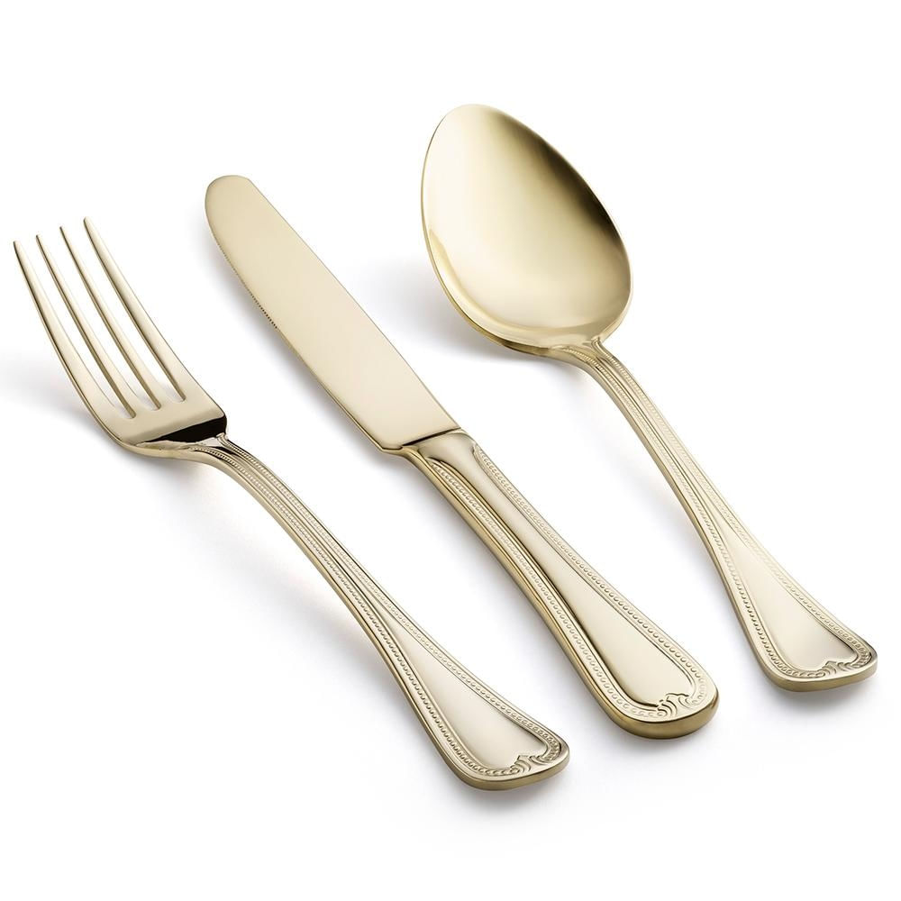 Faqueiro Saint James Belle Inox Champagne Gold 101 Peças: Luxo Contemporâneo e Acabamento Refinado