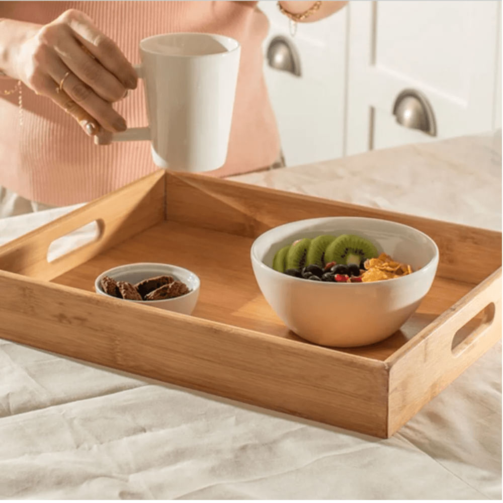 Foto 2 de Bandeja Sense De Bambu Com Alça 37X28cm - Ou