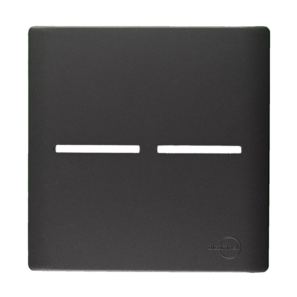 Placa 4X4 2 Interruptores Com Suporte Preto Grafite Novara Dicompel
