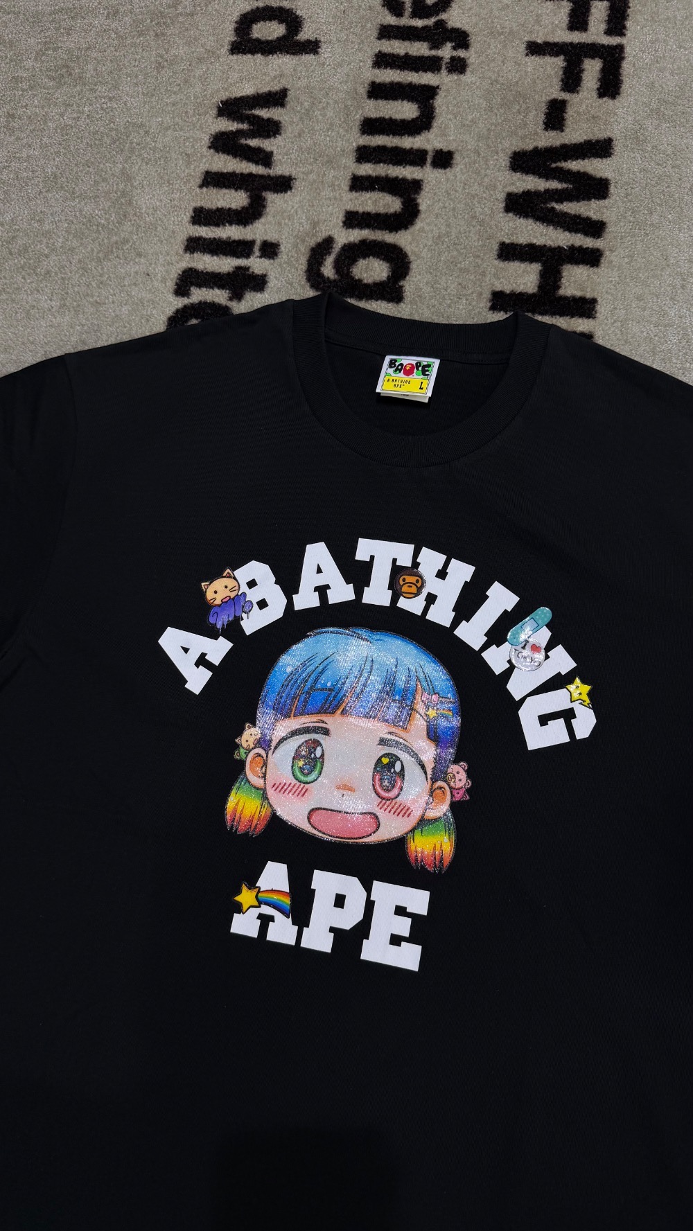 Mr. College x Bape Camiseta Relaxed Fit Black — G, Novo