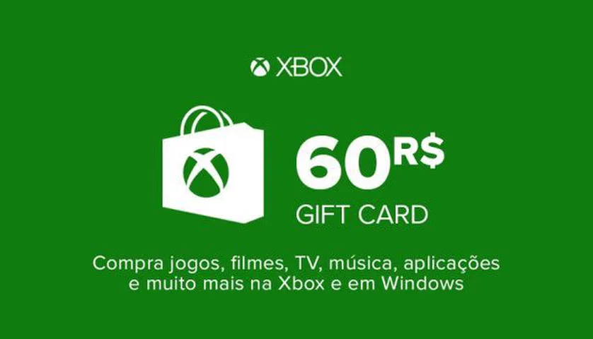 Gift Card Xbox R$60 - Vale-presente para Jogos e Assinaturas