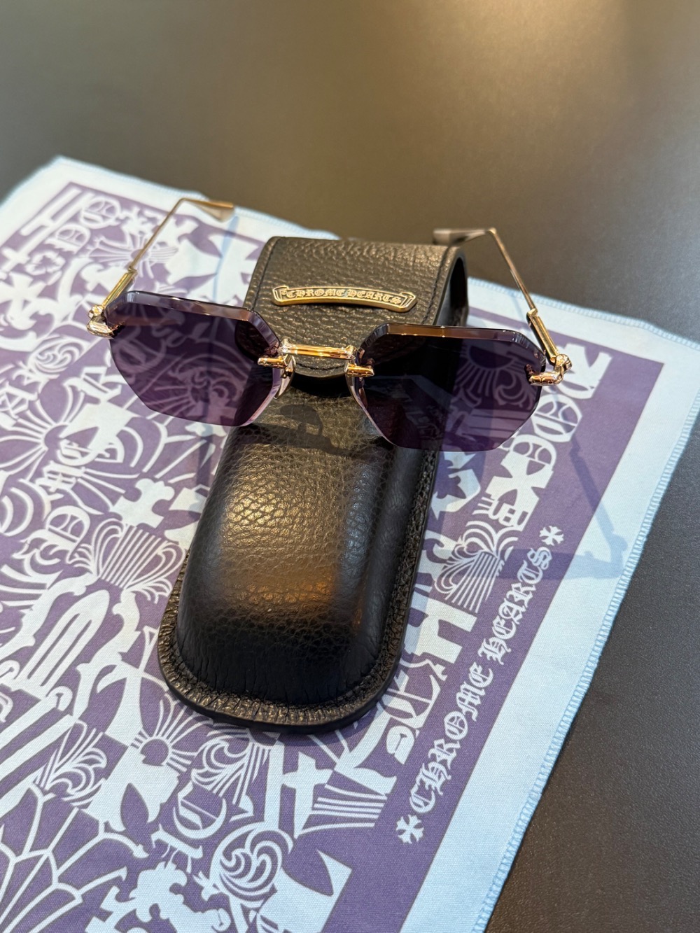 Óculos Chrome Hearts Hole Shot Purple — Único, Novo