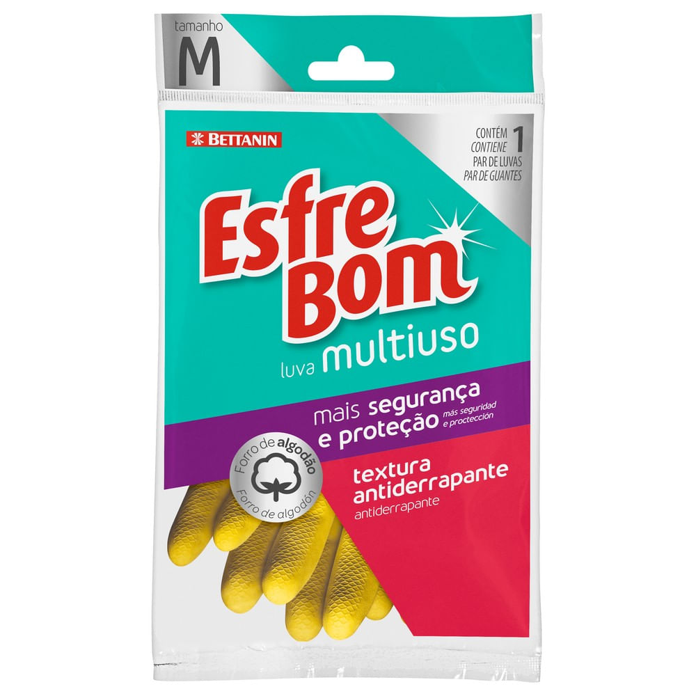 Luva Látex Multiuso Tamanho M Esfrebom Bettanin