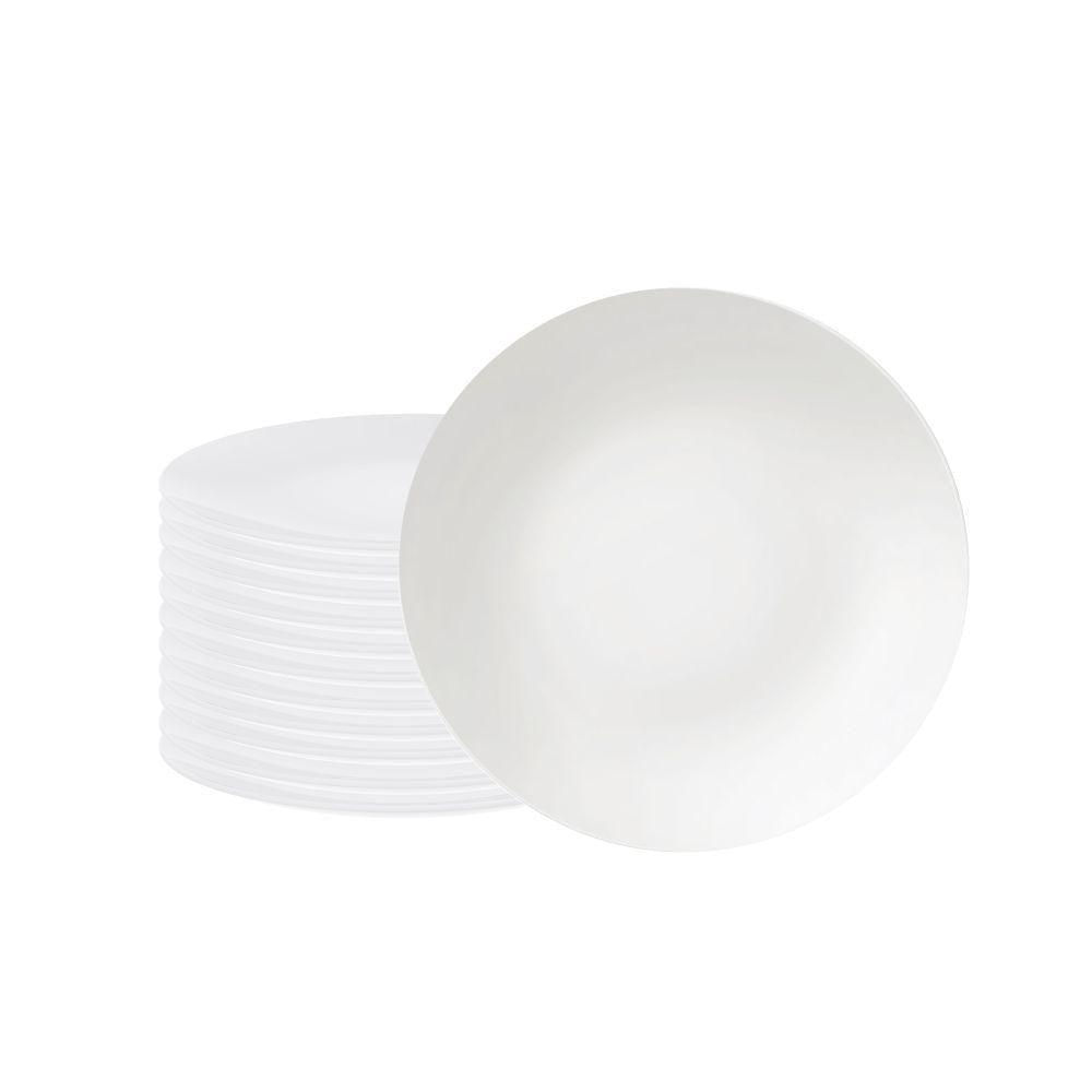 Conjunto de Pratos Fundo Leonora 12 Peças Porcelana Liso Branco Tramontina