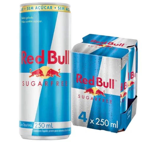 Kit com 4 Energético Red Bull Sugar Free 250ml