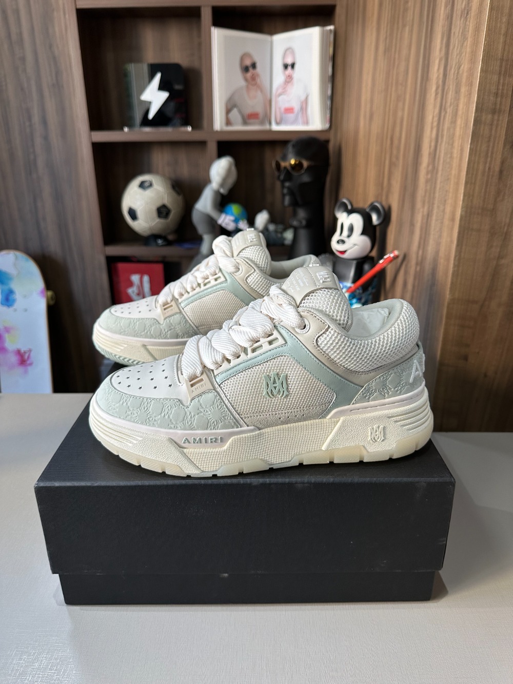 Amiri MA-1 Quad Monogram Debossed Pale Mint — 39.5, Novo