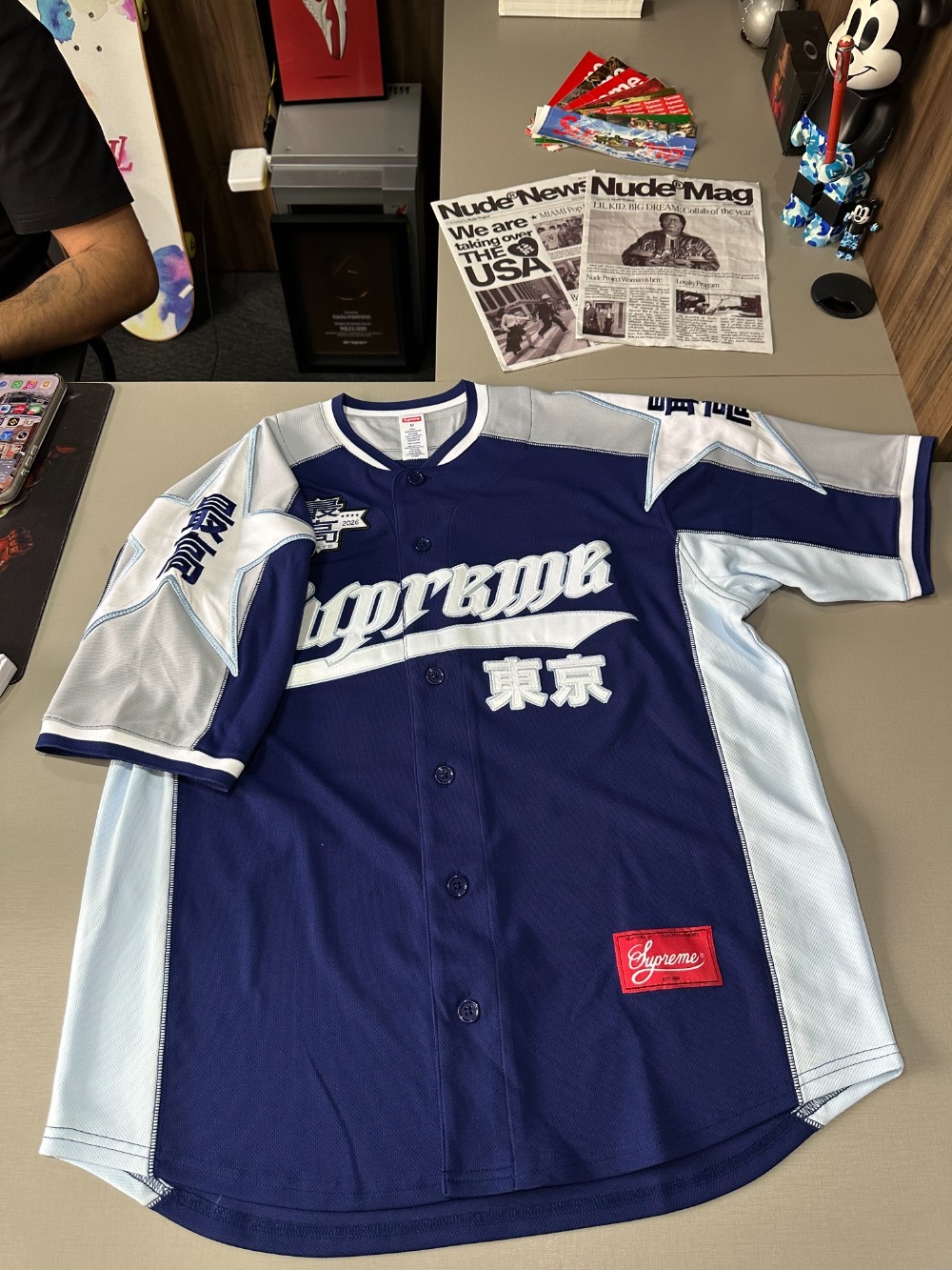 Camiseta Supreme Stars Baseball Jersey Navy SS26-W7 — M, Novo