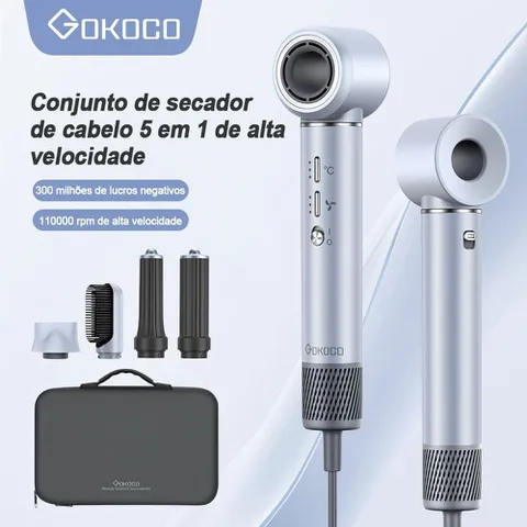 Secador Cabelo 5 Em 1 Escova Magnética Multifuncional GOKOCO