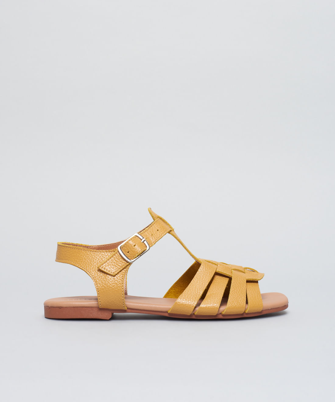 Rasteira Basica Couro Tresse - New Mostarda — 34 - new mostarda