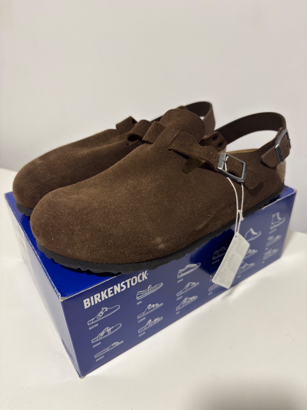 Birkenstock Clog Tokio Mule Leather Suede Carafe — 43, Novo