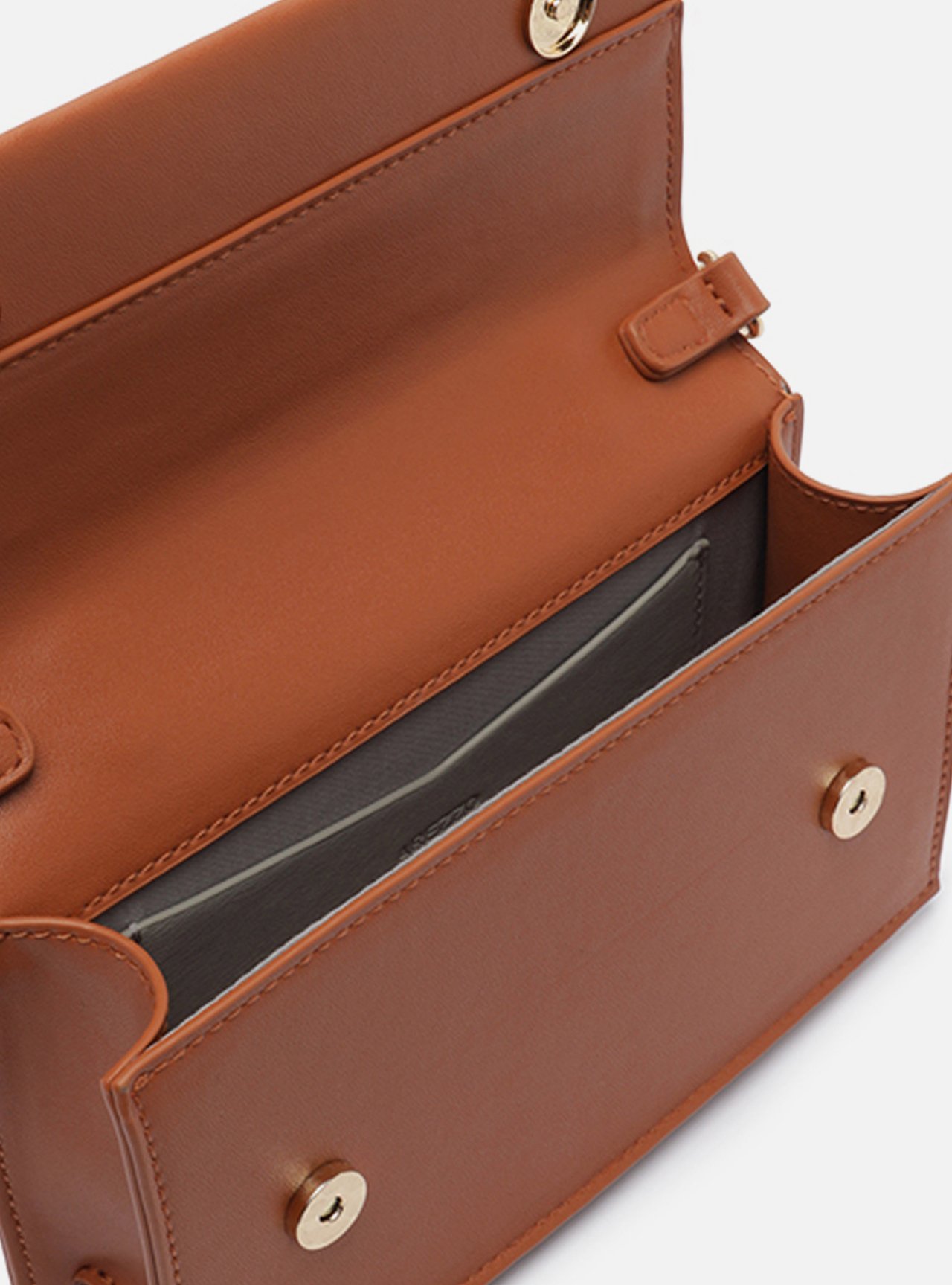 Foto 4 de Bolsa Tiracolo Marrom Média Corrente