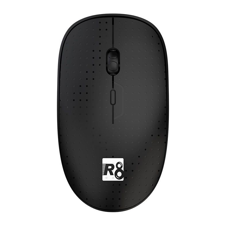 Mouse R8 M1703, Wireless, 1600DPI, 4 Botoes, Preto, R8-M1703-BK