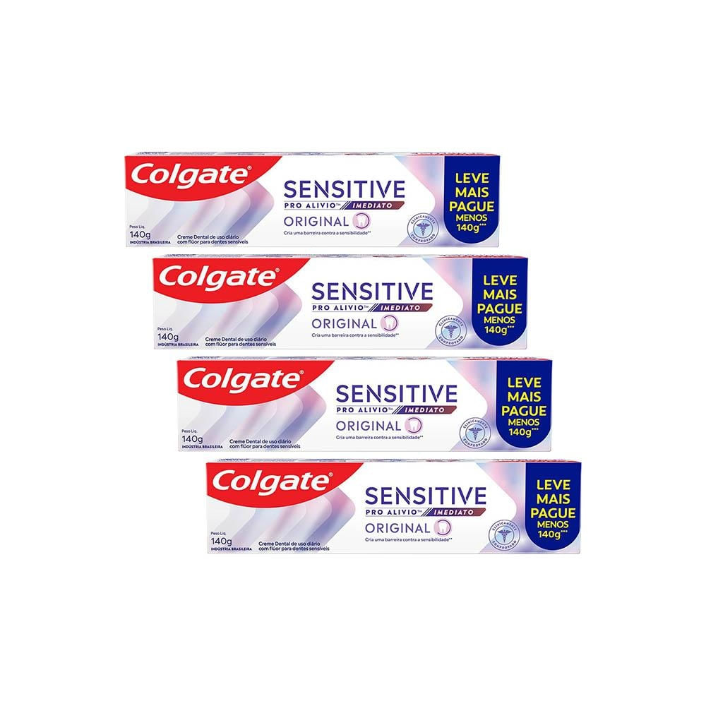 Kit 4 Cremes Dentais Colgate Sensitive Pro Alívio Imediato 140g