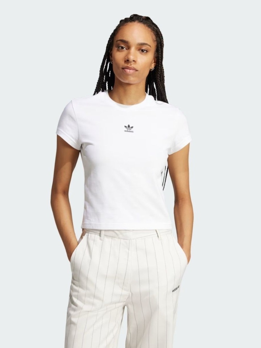 Camiseta adidas Essencials Slim White — P, Novo